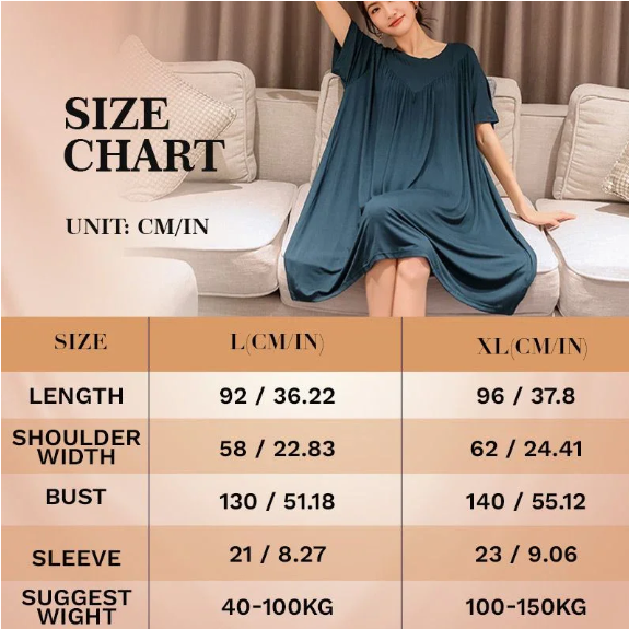 Super Soft Comfortable Short Sleeve Loose Pajama Dress