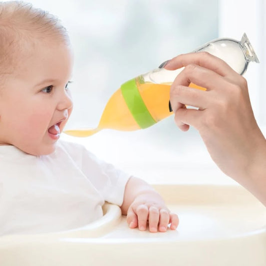 Baby Silicone Food Supplement Bottle Rice Paste Spoon