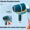 Rotatable Wall Mounted Hair Dryer Holder, Hands Free Hair Dryer Stand Holder, Drilling-Free Blow Dryer Holder