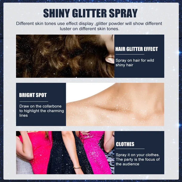 WATERPROOF GLITTER SPRAY STAGE PARTY HAIR AND CLOTHES