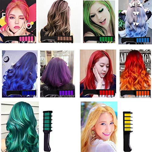 6 Colors Temporary Hair Color Chalk Comb Set