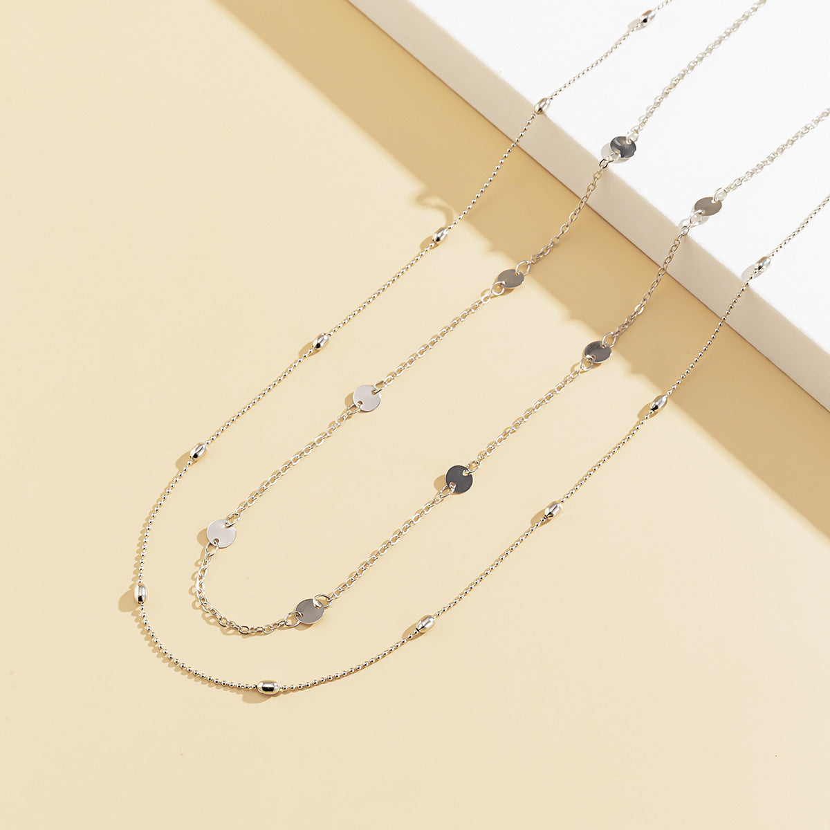 Double layer Geometric Wafer Waist Chain