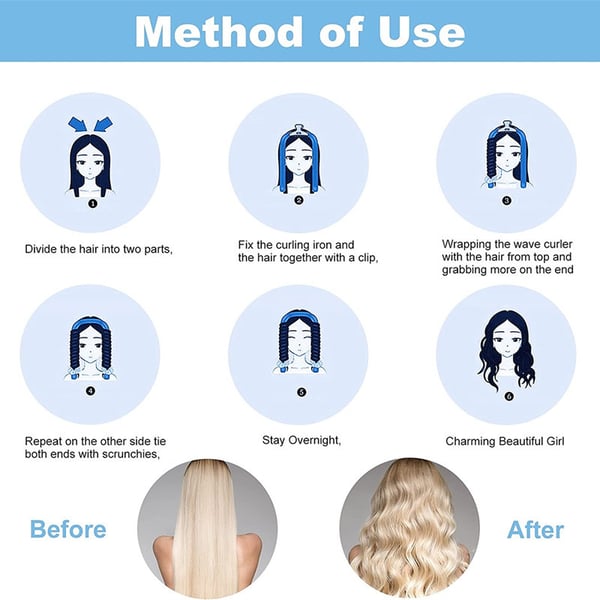 Satin Hair Rollers for Heatless Curls Overnight