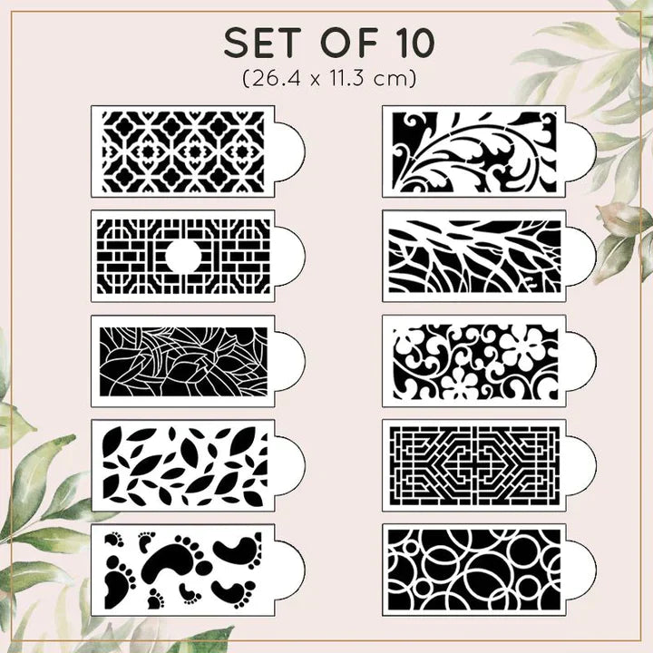 Cake Lace Decoration Stencil (Set of 10)