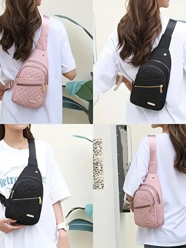 🎀Quilted waist bag-versatile large capacity crossbody bag, casual solid color