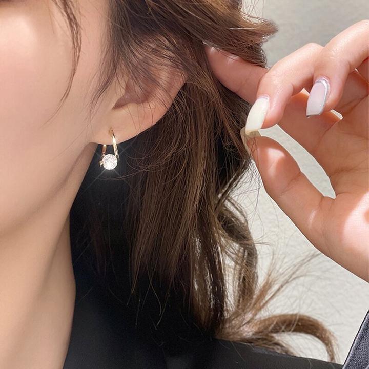 Sterling Silver Diamond Round Stud Earrings