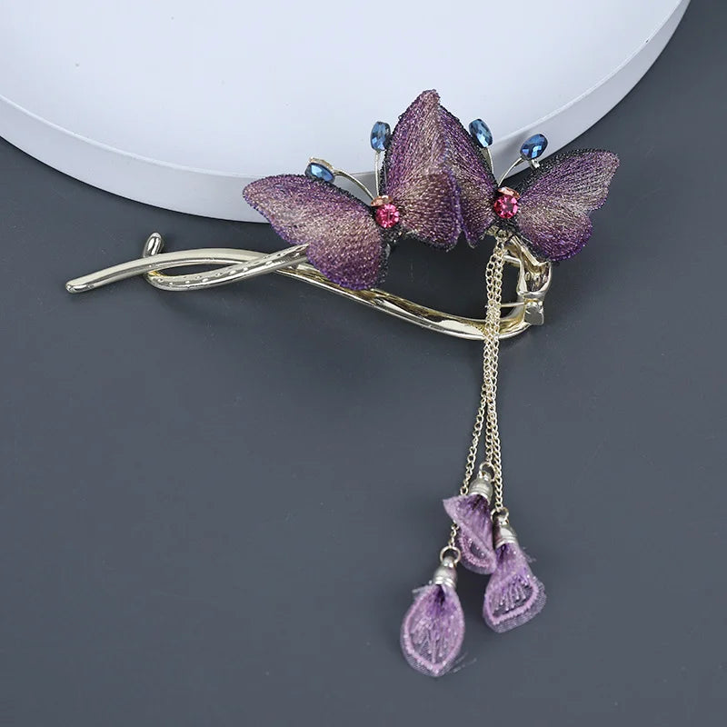 High-Quality Butterfly Tassel Hair Clip