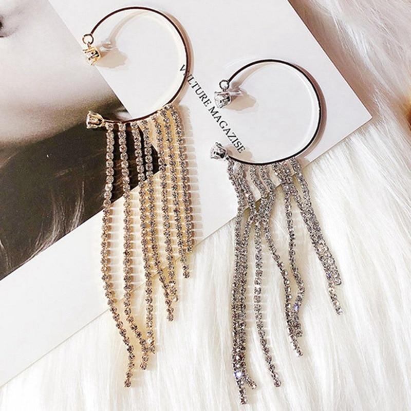 Sparkling Diamond Tassel Earrings