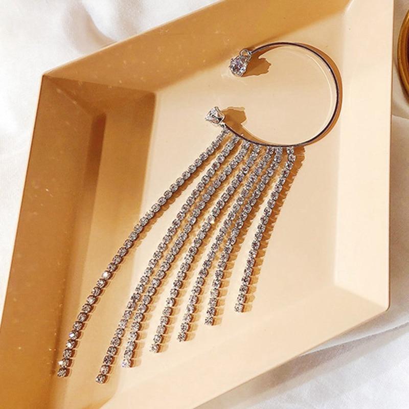 Sparkling Diamond Tassel Earrings