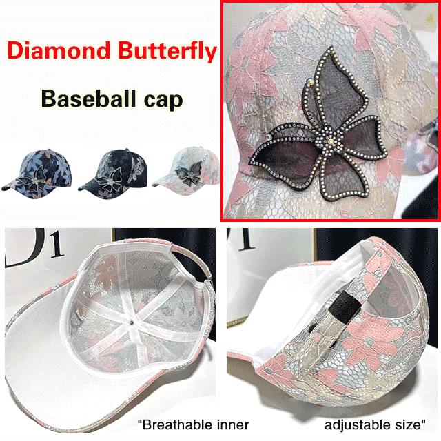 🔥Mesh Diamond Butterfly Baseball Cap