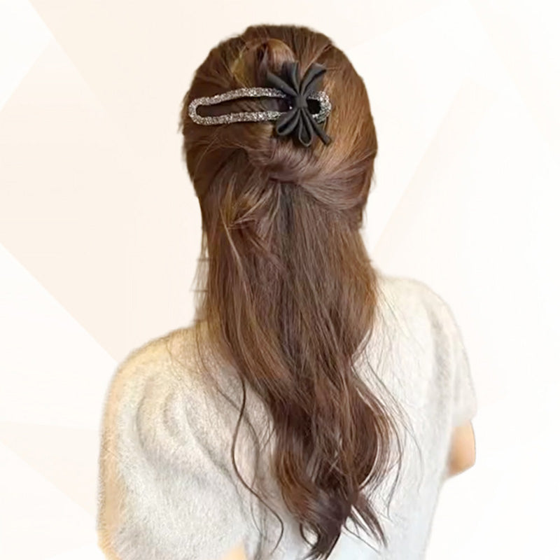 Sparkling Elegant Black Bow Hair Clip for Updos(2 Pack)