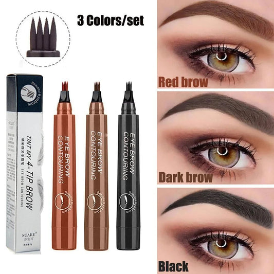 3 Colors Waterproof Eyebrow Pencil - Buy 1 Free 1