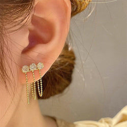 Diamond Tassel Chain Earrings