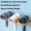 Rotatable Wall Mounted Hair Dryer Holder， Hands Free Hair Dryer Stand Holder, Drilling-Free Blow Dryer Holder