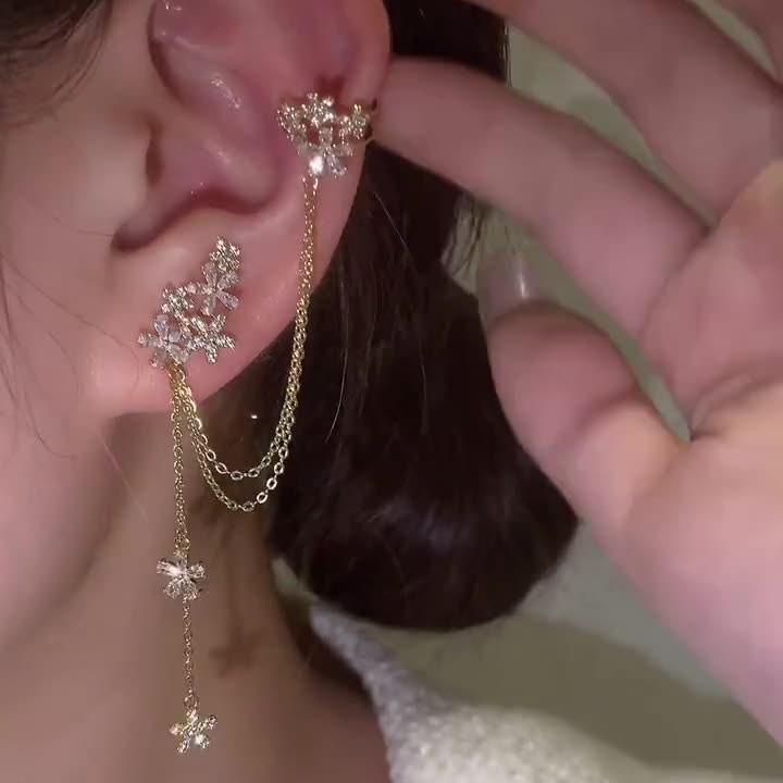 Crystal Flower Fashion Elegant Earrings