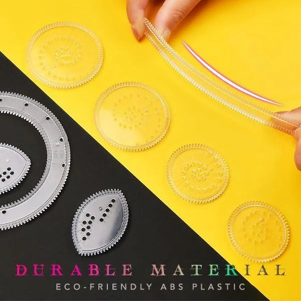 Spiral Art Clear Gear Geometric Ruler （22PCS）