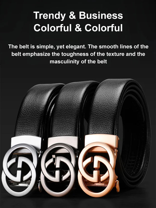 Business All Wear Leather Automatic Buckle Belt