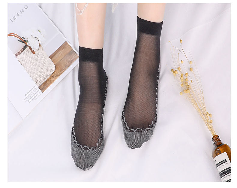 Sweat-absorbing and Anti-odor Cotton Bottom Silk Socks