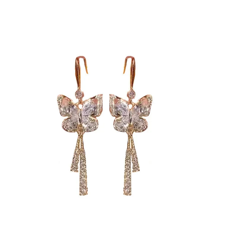 🎁Crystal Butterfly Tassel Earrings