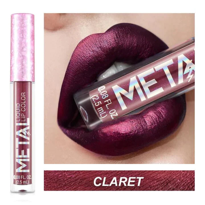 GLITTER METALLIC LIQUID LIPSTICK WATERPROOF