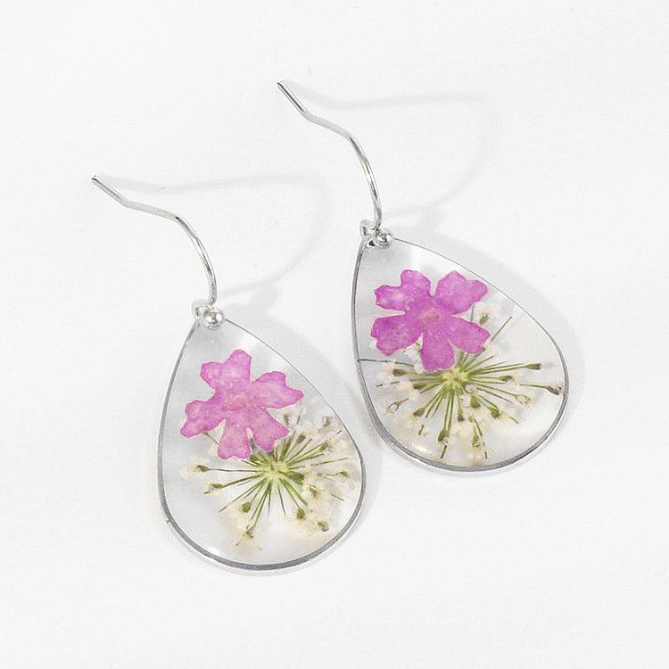 Preserved flower earrings