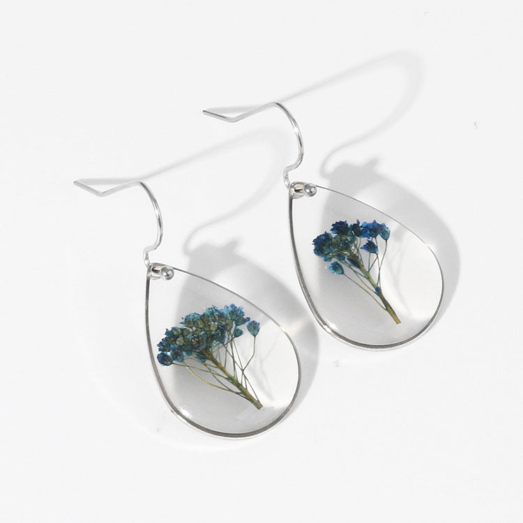 Preserved flower earrings