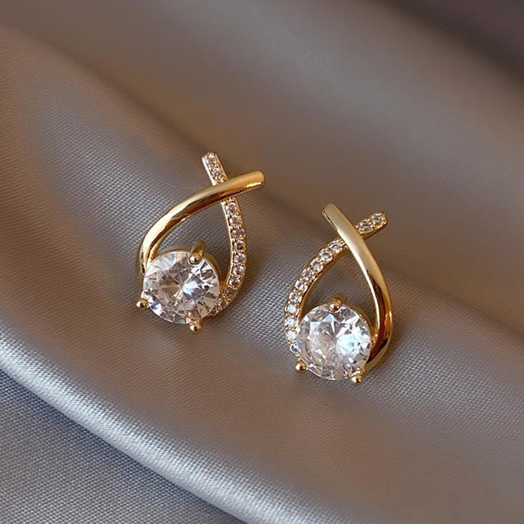 Cross Diamond Stud Earrings