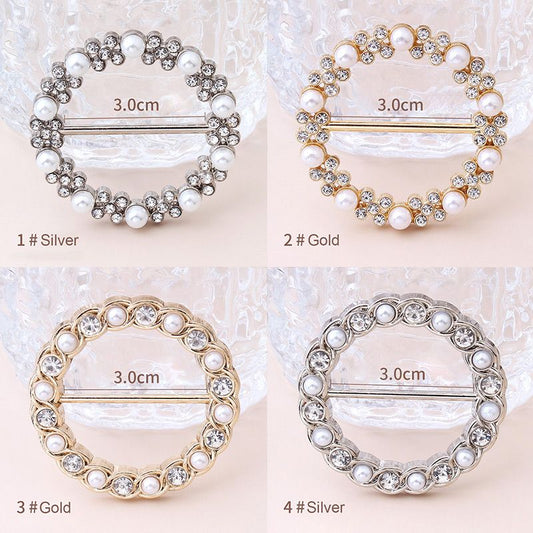 Classic All-match Pearl Rhinestone Buckles