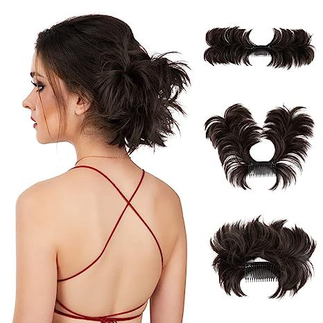 Messy Bun Side Comb Clip in Hair Bun Easy Hairpieces