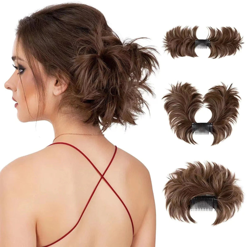 Messy Bun Side Comb Clip in Hair Bun Easy Hairpieces