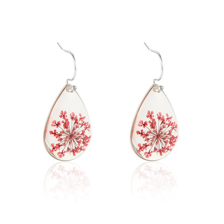 Preserved flower earrings