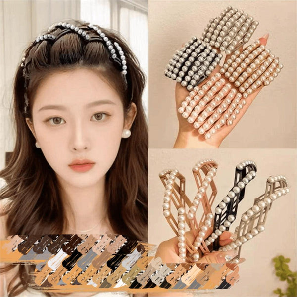 Women Pearl Foldable Hair Clip