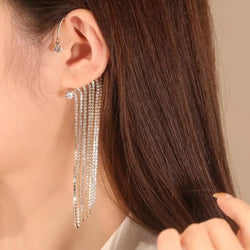 Sparkling Diamond Tassel Earrings ( 1 pair )