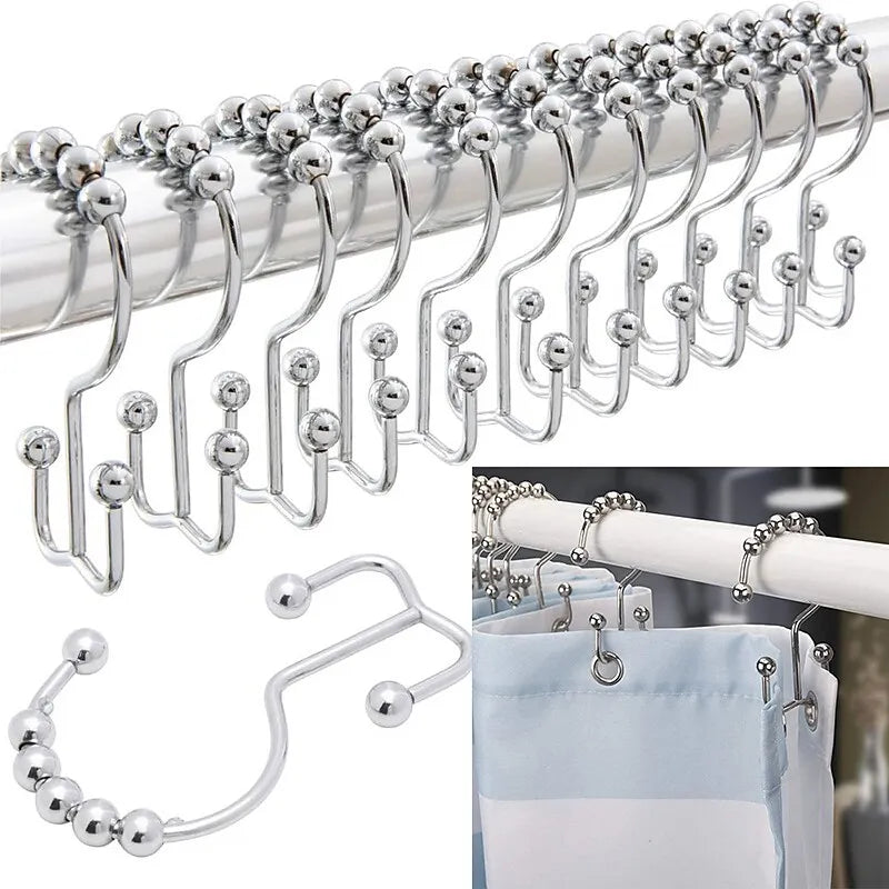 Stainless Steel Shower Curtain Hook,10 PCs/Set