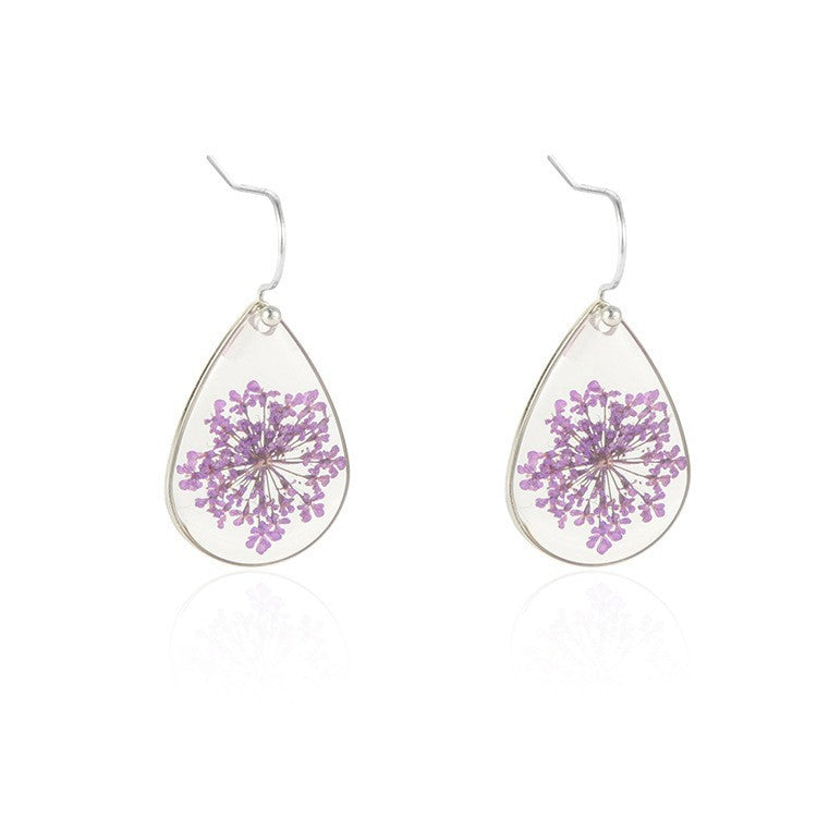 Preserved flower earrings
