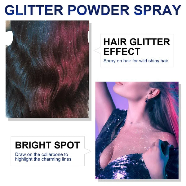 WATERPROOF GLITTER SPRAY STAGE PARTY HAIR AND CLOTHES