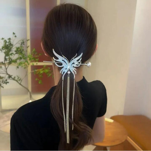 Butterfly Pearl Tassel Hairpin