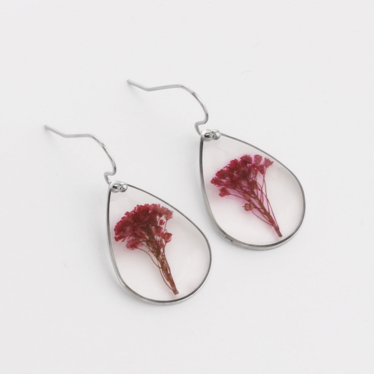 Preserved flower earrings