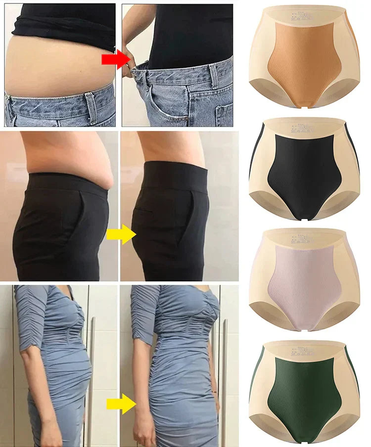 Color-block Hip-lifting Seamless Waist Control Pants