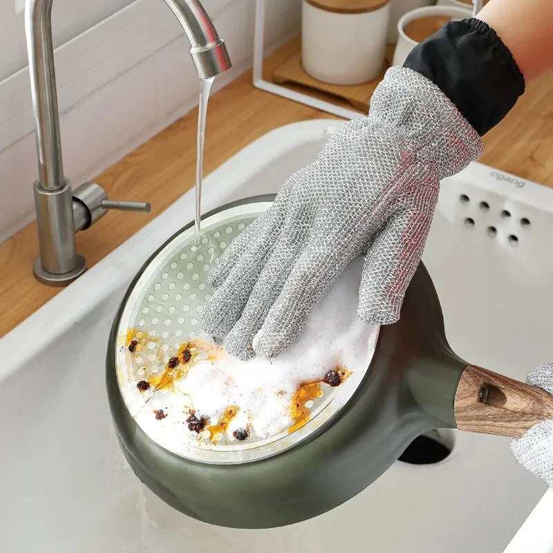 Wire Dishwashing Gloves（Reusable 10,000 times）