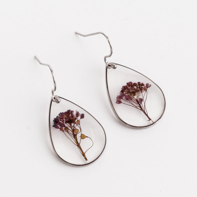 Preserved flower earrings