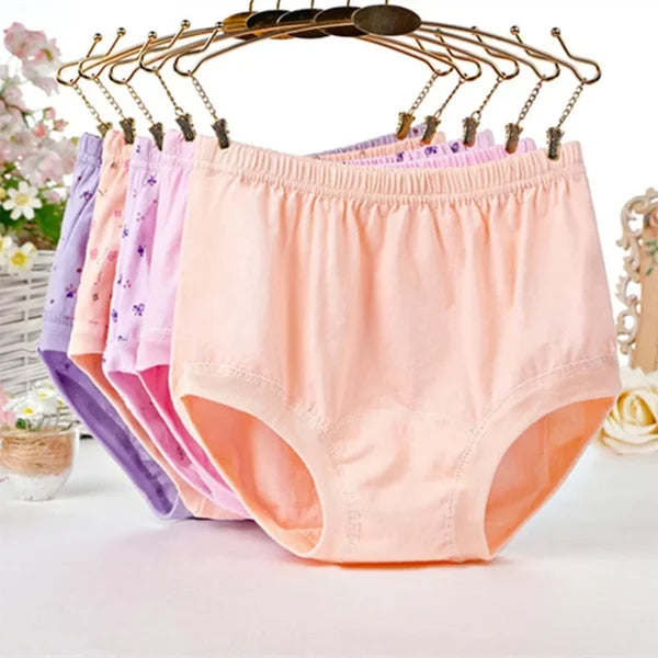 New High-Waist Ladies Cotton Panties Plus Size