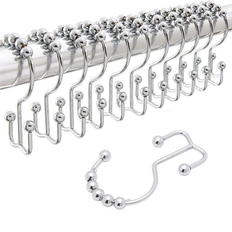 Stainless Steel Shower Curtain Hook,10 PCs/Set