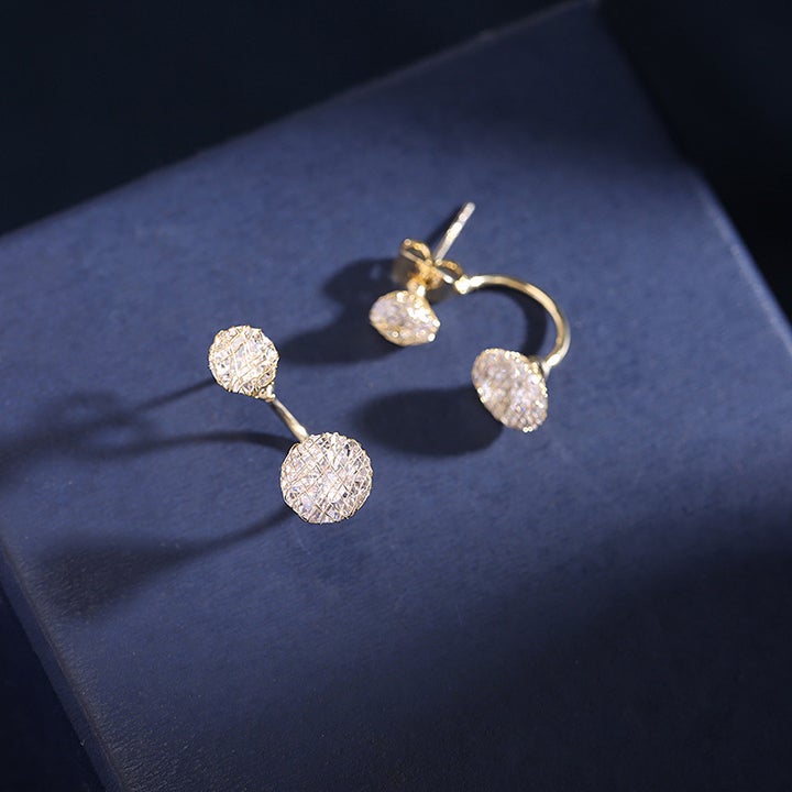 Simple Hollow Diamond Ball Earrings