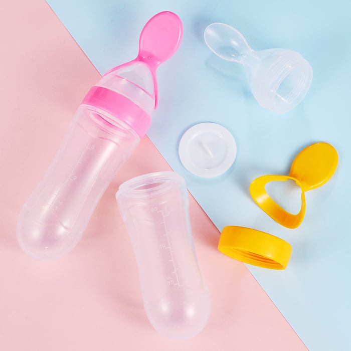 Baby Silicone Food Supplement Bottle Rice Paste Spoon