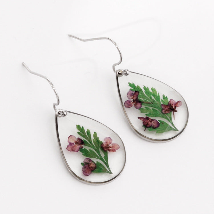 Preserved flower earrings