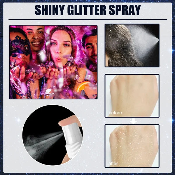 WATERPROOF GLITTER SPRAY STAGE PARTY HAIR AND CLOTHES