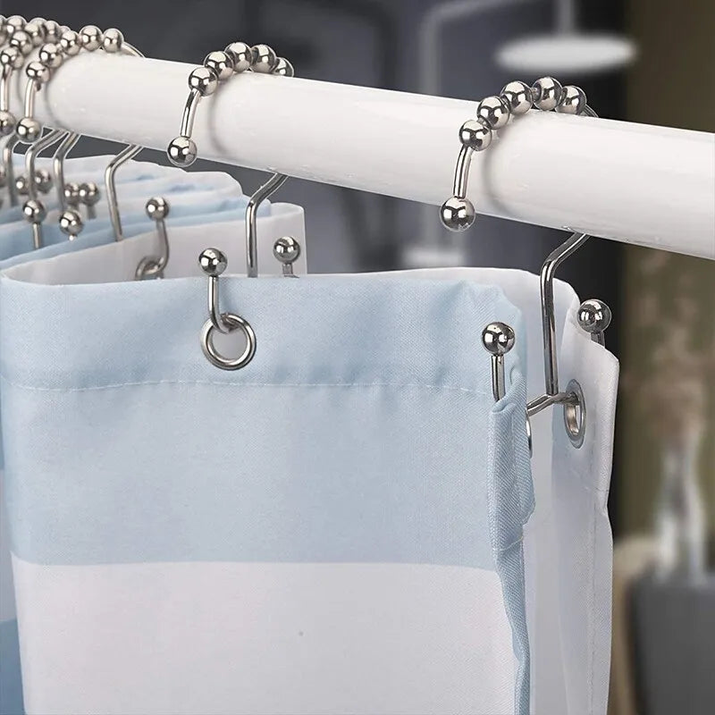 Stainless Steel Shower Curtain Hook,10 PCs/Set