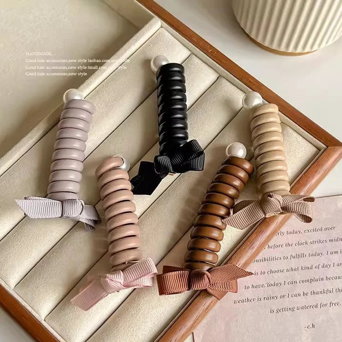 Bowknot Braided Telephone Wire Hair Bands