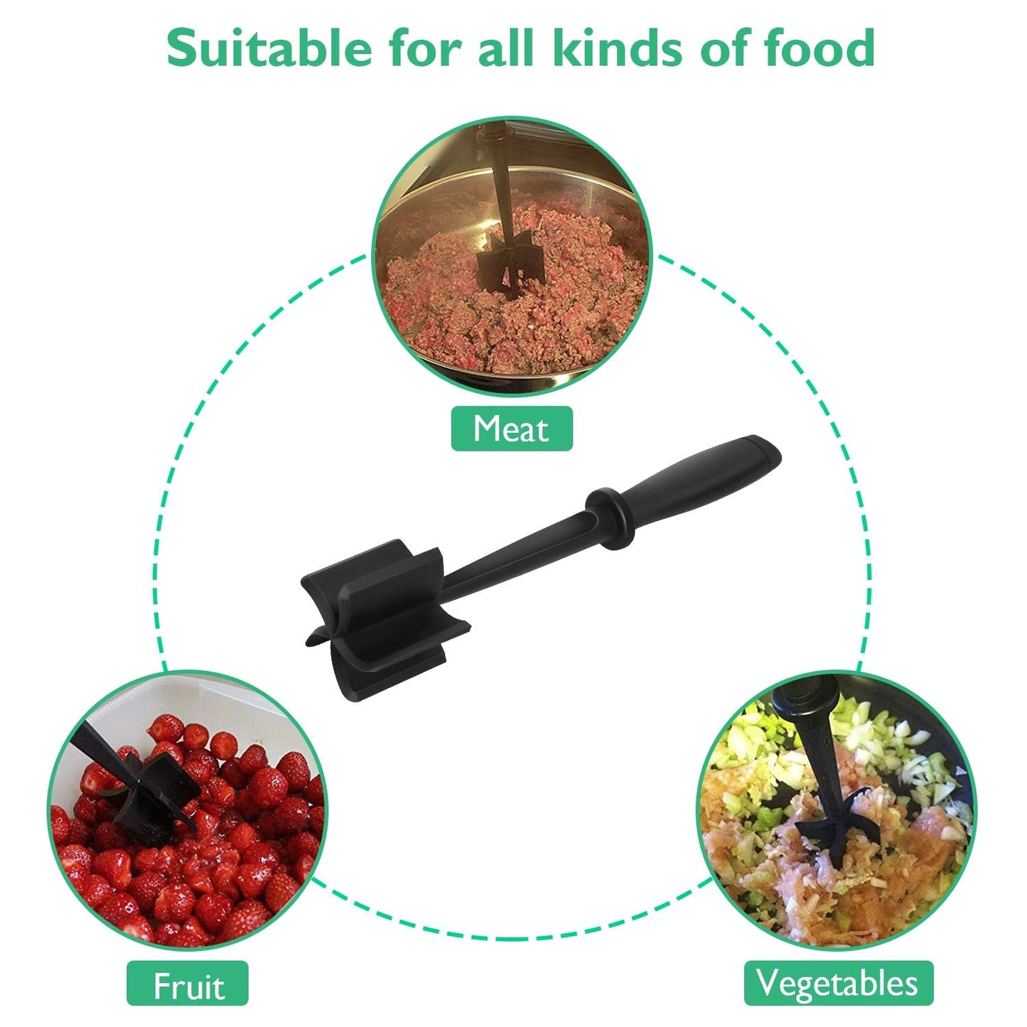 Multifunctional Heat Resistant Meat Masher